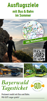 Bayerwald-Ticket Tourentipps. Foto: Landratsamt Regen GUTi Koordinierungsstelle. Bayerwald-Ticket Ausflugsziele. Foto: Landratsamt Regen GUTi Koordinierungsstelle.